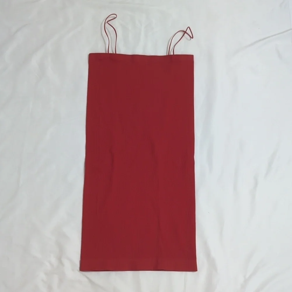 Out From Under Explain It All Ribbed Slip Dress, Color Rust Size L